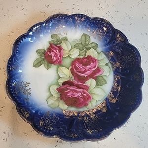 🍃 Vintage Bavarian floral plate Crown Laurel